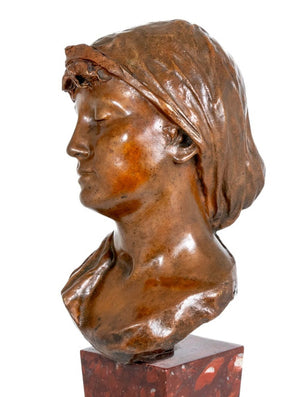 Eugene Rossi Patinated Bronze and Marble Bust (9778173378867)
