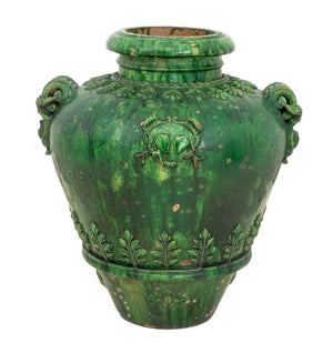 Italian Green Glazed Terracotta Vase (9738599924019)