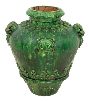 Italian Green Glazed Terracotta Vase (9738599924019)