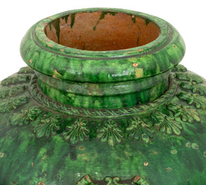 Italian Green Glazed Terracotta Vase (9738599924019)