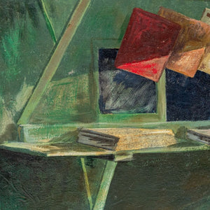 Ted Jaslow "Newstand" Oil on Board, 1962 (9825443053875)