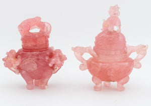 Chinese Pink Rock Crystal Sculptures, 7 Pcs. (9755465908531)