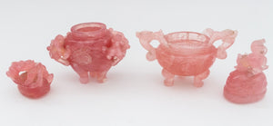 Chinese Pink Rock Crystal Sculptures, 7 Pcs. (9755465908531)