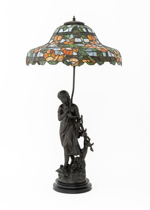 After Mathurin Moreau Fille Sculpture Mounted Lamp