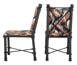 Giacometti Style Patinated Black Metal Chairs, Pr (9738603987251)