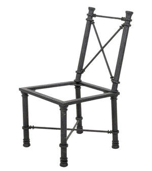 Giacometti Style Patinated Black Metal Chairs, Pr (9738603987251)