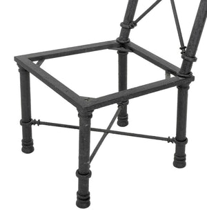 Giacometti Style Patinated Black Metal Chairs, Pr (9738603987251)