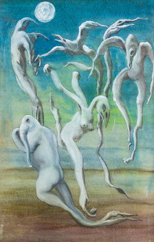 German School "Walpurgis Nacht" Gouache