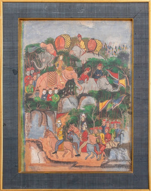Southeast Asian Battle Scene Painting, ca. 1900