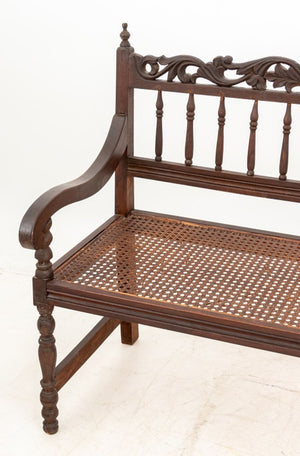 Anglo-Indian Carved Hardwood Hall Bench (9766931235123)