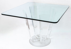 Modern Glass-Topped Lucite Dining Table (9735739736371)