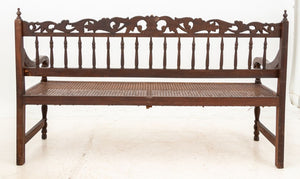 Anglo-Indian Carved Hardwood Hall Bench (9766931235123)
