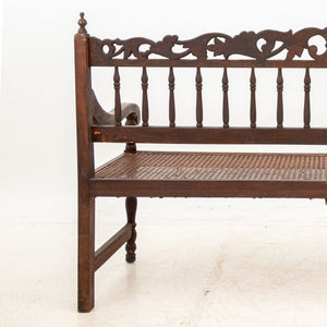 Anglo-Indian Carved Hardwood Hall Bench (9766931235123)