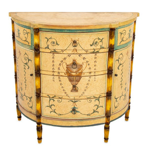 Italian Paint Decorated Demilune Cabinet (9778190942515)