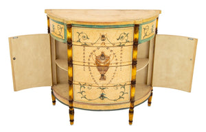 Italian Paint Decorated Demilune Cabinet (9778190942515)