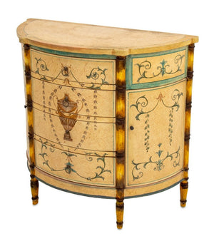 Italian Paint Decorated Demilune Cabinet (9778190942515)