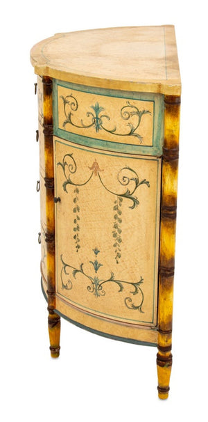 Italian Paint Decorated Demilune Cabinet (9778190942515)