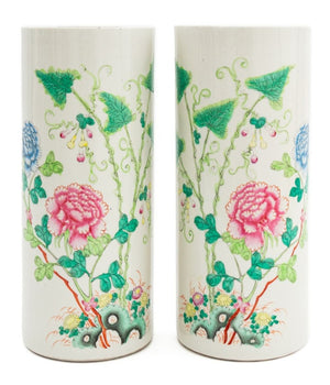 Chinese Famille Rose Porcelain Hat Stands, Pair (9766940606771)