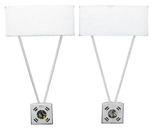 Italian Murano Glass and Chrome Wall Sconces, Pair (9735742193971)
