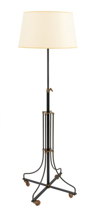 French Brass and Black Patinated Metal Floor Lamp (9738626400563)