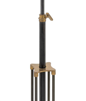 French Brass and Black Patinated Metal Floor Lamp (9738626400563)