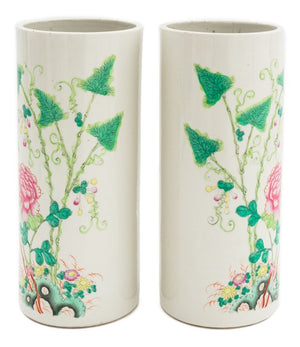 Chinese Famille Rose Porcelain Hat Stands, Pair (9766940606771)