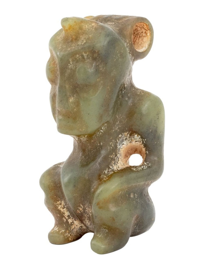 Taino Pre-Columbian Carved Jade Zemi Pendant