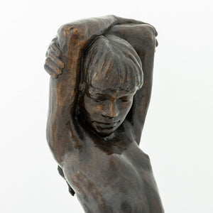 Desmond Fountain Kneeling Nude Patinated Bronze (9858742649139)
