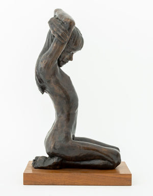 Desmond Fountain Kneeling Nude Patinated Bronze (9858742649139)
