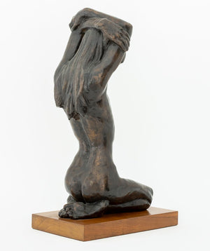Desmond Fountain Kneeling Nude Patinated Bronze (9858742649139)
