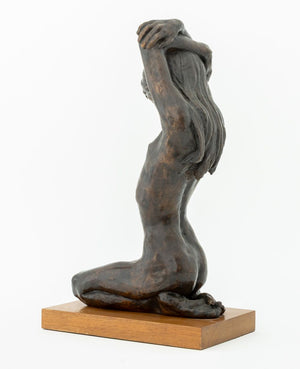 Desmond Fountain Kneeling Nude Patinated Bronze (9858742649139)