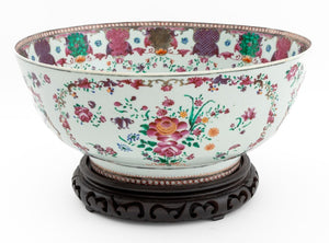 Chinese Export Famille Rose Porcelain Punch Bowl (9738640916787)