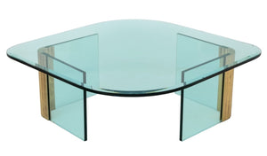Leon Rosen Pace Collection Glass & Brass Low Table (9816486314291)