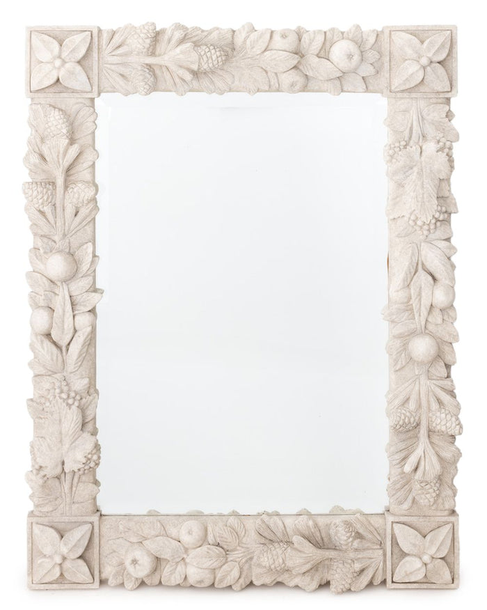 Pinecone & Fruit Motif Stone Composition Mirror