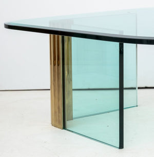 Leon Rosen Pace Collection Glass & Brass Low Table (9816486314291)