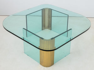 Leon Rosen Pace Collection Glass & Brass Low Table (9816486314291)