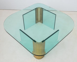 Leon Rosen Pace Collection Glass & Brass Low Table (9816486314291)