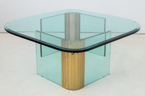 Leon Rosen Pace Collection Glass & Brass Low Table (9816486314291)