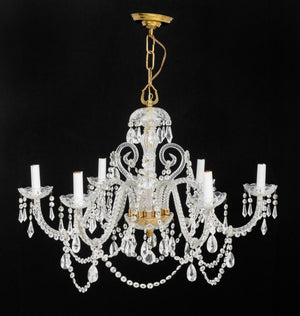 Georgian Style 6-Branch Crystal Chandelier