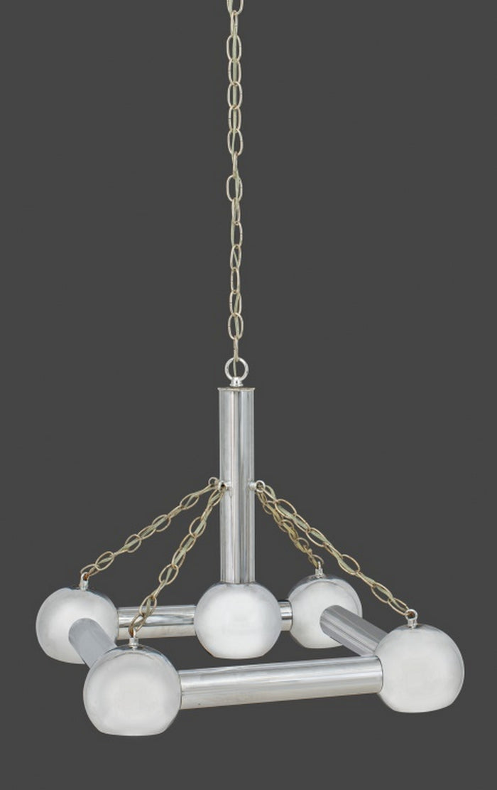 Gaetano Sciolari Style Tubular Chrome Chandelier