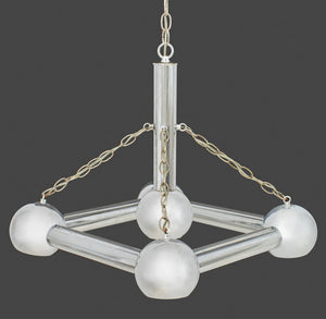Gaetano Sciolari Style Tubular Chrome Chandelier (9737697984819)
