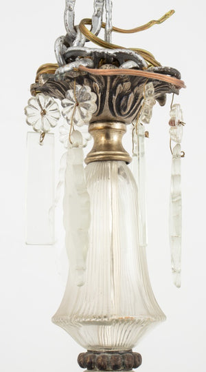 Italian Silvered Bronze Crystal 6-Light Chandelier (9734566281523)