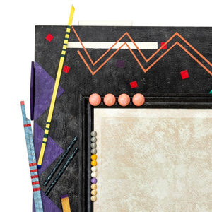 Postmodern Painted Carved Wood Mirror (9834682581299)