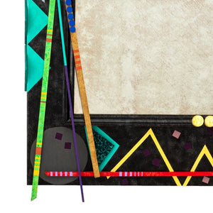 Postmodern Painted Carved Wood Mirror (9834682581299)