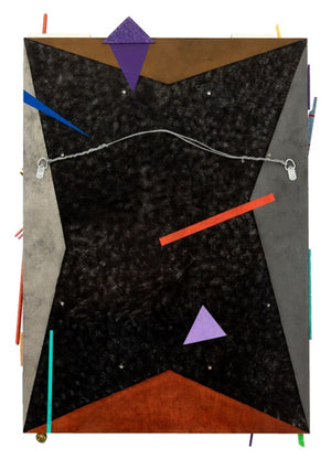 Postmodern Painted Carved Wood Mirror (9834682581299)