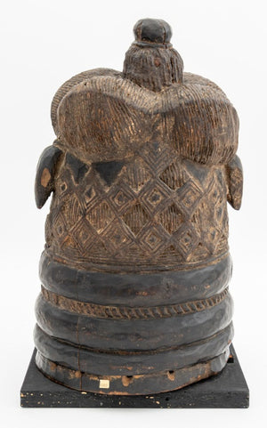 African Mende Carved Wood Helmet Mask (9804655788339)