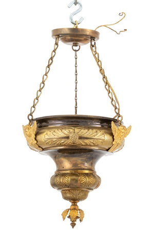 French Empire Style Gilt Metal Chandelier (9855621234995)