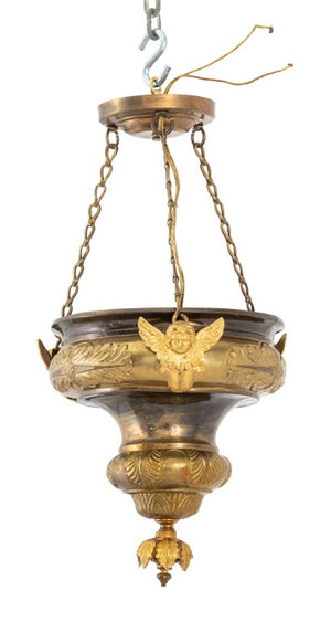 French Empire Style Gilt Metal Chandelier (9855621234995)