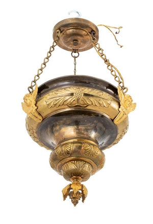 French Empire Style Gilt Metal Chandelier (9855621234995)