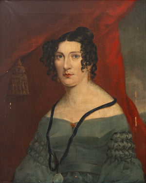 American School Portrait of a Woman Oil, 1836 (9735746060595)